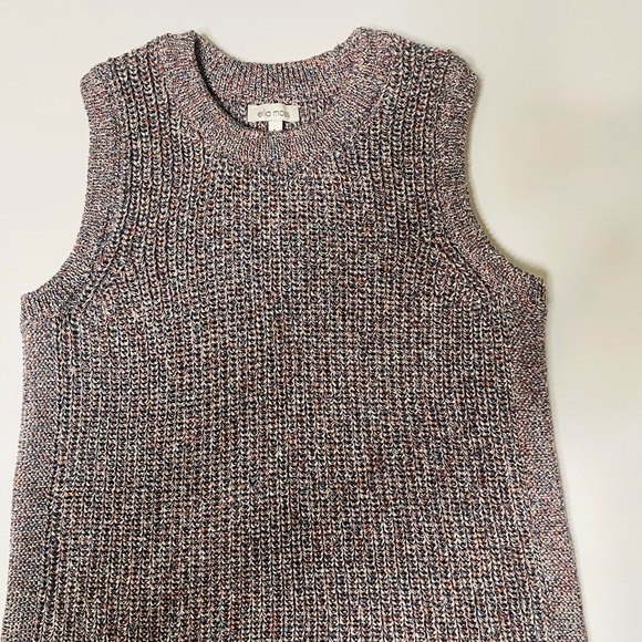 Ella Moss Womens Knitted Vest/Sleeveless Sweater Tank SZ L Indigo Mood - Picture 5 of 11